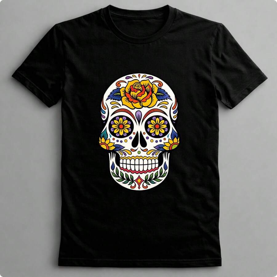 Suffix Skull T-Shirt Premium Shirt 100% Cotton Promotional Price Men's Women's Casual T-Shirt Streetwear - BLACK-EST 23 - 查看 1