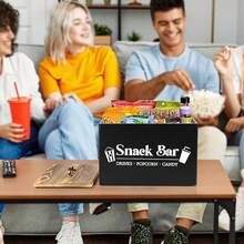 Snack Organizer For Countertop, Wood Pantry Storage Bins With Lid, Snack Organizer For Pantry, Kitchen, Food Container Snack Box, Pantry Organizer For Snacks, , Desk & Drawer Organizer For Home Storage - 黑色 - 查看 5