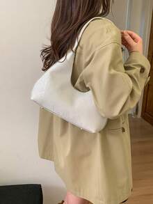 精致简约百搭的女士日常单肩包，2026新款，风格优雅 - 白色 - 查看 5