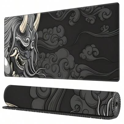 1 Tấm lót bàn phím và chuột cỡ XXL lớn với họa tiết Samurai - Tấm lót bàn phím và chuột mở rộng phù hợp cho công việc và chơi game, đế cao su chống trượt, bề mặt nhẵn mịn cho PC, laptop, bàn làm việc văn phòng.