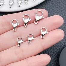 30/60个装 A级304不锈钢龙虾扣,珠宝龙虾扣,用于DIY项链、手链等珠宝制作配件 - 銀色 - 查看 3
