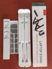 1 Giá đỡ laptop điều chỉnh được kèm giá đỡ điện thoại, giá đỡ tản nhiệt có thể điều chỉnh với chỗ để điện thoại mở rộng, chất liệu ABS, thiết kế gập gọn cho thiết bị từ 10-15.6 inch, bao gồm túi đựng du lịch - Dụng cụ sắp xếp bàn làm việc/Phụ kiện công nghệ thời trang/Phụ kiện chắc chắn cho bàn làm việc văn phòng/Đồ dùng văn phòng trang trí văn phòng - A - Xem 13