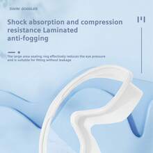 Large Frame Unisex Swimming Goggles, High Definition Wide Angle, Anti-Fog, Anti-UV, Soft Silicone - A - View 7