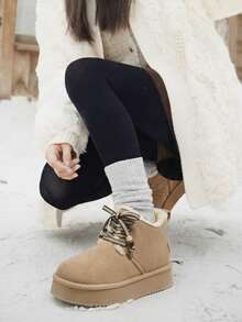 CAMEL CROWN Women's Winter New Thickened Cotton High-Top Warm Snow Boots - Sand - View 3