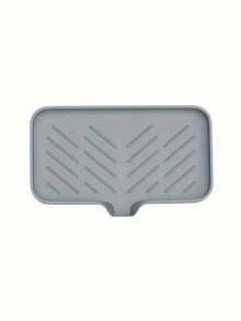 2pcs Silicone Sink Dish Drying Rack With Sponge Holder - Self-Draining, Non-Slip Bathroom And Kitchen Storage Organizer For Soap, Brush And Cleaning Tools. Includes Green And Yellow Sponge Compartments. Sink Caddy | Modern Sink Tray | Silicone Material, Soap And Sponge Holder, Waterproof Countertop Storage Accessory, Drain Mat, Anti-Splash Faucet Silicone Pad, Sink Drip Tray, Household. - Multicolor - View 13