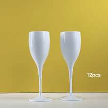 5盎司陶瓷香槟杯 - 不易碎高脚杯，可重复使用 - 时尚现代，适合居家、婚礼、烘焙、情人节、儿童派对、周年纪念、父亲节、母亲节、复活节、假日野餐、新年派对等场合 - 查看 11