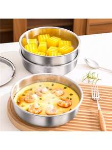 不锈钢蒸笼，多功能圆形蒸盘，适用于蒸蛋糕、包子、饺子，防滑边缘，可用于烤箱和洗碗机，厨房厨具 - 彩色 - 查看 8