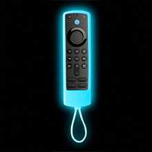 1 Piece Vibrant Glow-In-The-Dark Silicone Remote Control Case For FireStick Streaming Device - Compatible With 4K, 4K Max Lite, Cube | Includes Neon Hanging Rope | Compatibility | Battery-Free Design Enhances Device Visibility | Fun Accessory | Durable Silicone - 1 件 - 藍色 - 查看 4