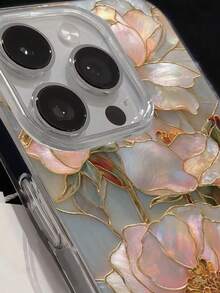 Faux Pearl Floral Painted Elegant New Feather Chiffon Minimalist Fashion Phone Case Compatible With IPhone 17/17 Pro Max, 15, 16/16 Pro, 15 Pro Max, P13, P14, P11 Soft Case, P12, XS, XR, 7/8, 7/8 Plus, A14, A15, S23 Ultra, A50, A12, A32, A52, A72, A51, A21S, A13, A14, S22 Ultra, S23, A33, A53, S20 FE - Multicolor - View 6