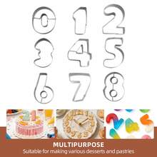9pcs Numeric Cookie Cutter Set, Birthday Numbers, Stainless Steel Cookie Molds, Baking Numeric Shaped Baking Tools, Suitable For Home Baking Cookies, Dough - View 5