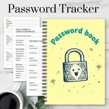 1 Stück Passwortbuch mit Schloss - spiralgebundenes Design mit Verschlusssystem, geeignet für Internetkonten, Computer-Logins und Website-Passwort-Management. Abschließbares Passwort-Tagebuch, Passwort-Aufzeichnungsbuch für Zuhause und Büro Szenarien - A5 - Übersicht 2