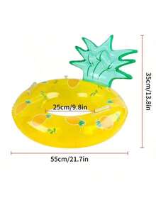 1pc Transparent PVC Fruit Shaped Swimming Ring With Cute Fruit Pattern - Multicolor - View 4