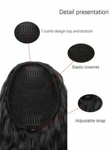 36 Inch Drawstring Ponytail Curly Hair Extension, Multi-Layer Ponytail Wig, Suitable For Everyday Wear - Multicolor - View 7