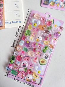 3D立体浮雕贴纸，DIY手机壳，剪贴簿，贴纸交换，卡通动物贴纸，纯色贴纸 - 彩色 - 查看 6