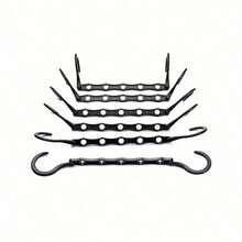 5 Packs Sturdy Plastic Magic Hanger Set, Multi-Functional Foldable, Space-Saving Categorized Hanging, Dorm Small Apartment Closet Organizer - Black 5PCS - View 6
