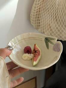 Handmade Ceramic Spice Plate With Floral And Bird Patterns, Underglaze Colored Seasoning Dish, Hand-Painted Coarse Pottery Plate, Home Snack Plate, Jam Dish, Dessert Plate - Multicolor - View 3