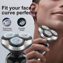 刀片旋转式电动剃须刀，USB充电，多功能（可修剪胡须/鼻毛），是男士节日礼物的理想之选，电池容量300mAh - A - 查看 6