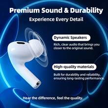 无线耳机，具备深度主动降噪功能，兼容安卓和iOS系统，高保真音质，超低延迟，无缝音视频同步，超长续航 - 白色 - 查看 3