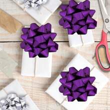 Luxury Bow And Curling Ribbon For Gift Wrapping Arts And Crafts Purple Bow 7 Cm Diameter Ribbon 10 Metres  Syz - Purple - View 4