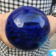 1pc Blue Quartz Sphere-A Hand-Polished And Carved Mineral Specimen, A Unique Holiday Gift For Christmas, Halloween, Valentine's Day, Easter, And Thanksgiving. - Multicolor - View 2