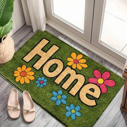 1 قطعة من سلسلة الربيع/الصيف، بنمط عتيق بزهور برتقالية وصفراء وأوراق خضراء، باقة عباد الشمس، طباعة حدود زهرية أوروبية أنيقة على قاعدة من مطاط البولي يوريثان المزيف، بساط للباب والحمام والمطبخ وغرفة الغسيل، ديكور للأعياد والمنزل والحفلات والزفاف والمائدة