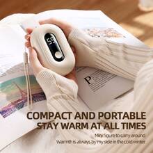 1个全新暖手宝，智能数字显示，3档温度可调，5秒快速加热，1200mAh电池，USB充电，冬季保暖配件及礼品 - A - 查看 8