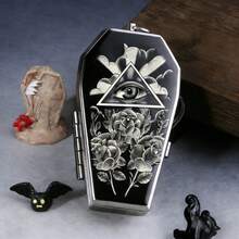 1pc God's Eye Design Ashtray, Available In Gold, Red, Yellow, Red, Gray, Blue Eye Colors, Keychain Design For Easy Carrying, Punk Coffin Shaped Ashtray - Eye Of God - View 9