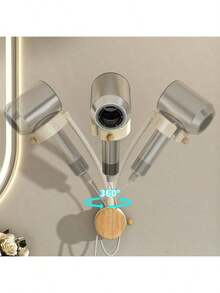 1个壁挂式通风收纳架，吹风机支架，适用于无孔浴室/卫生间，重型吹风机支架，适用于大多数墙面和吹风机，浴室吹风机收纳架 - 彩色 - 查看 7