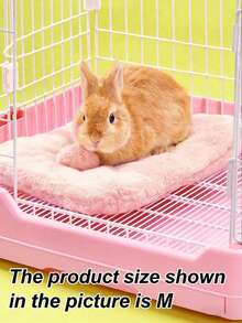 1 件柔软保暖的兔子睡垫，可水洗笼垫，适合兔子、豚鼠、雪貂等小型宠物 - 彩色 - 查看 2