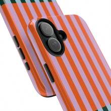 Red & Green Striped Phone Case, Compatible With IPhone 17, 16, 15, 14, 13, 12, 11 - Red and Green Color-blocked Stripes - View 2