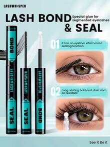 DIY睫毛嫁接套装 - D型卷翘浓密卡通风格假睫毛，包含胶水、卸妆液、镊子、刷子 - 可重复使用的假睫毛 - 彩色 - 查看 9