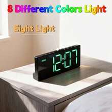 1pcs Alarm Clock With Large Display Big Numbers,5 Levels Brightness,Snooze,USB Charging Port,LED And Mirror Desk Clock,Dual Alarms Modern Electronic Clock For Bedroom Home Living Room Office. - 1 - 查看 2