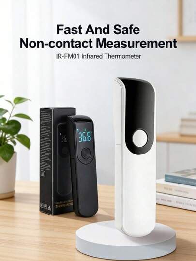 Termómetro infrarrojo portátil sin contacto para frente y oído, pantalla LED, modo dual para medir temperatura corporal, agua y alimentos, esencial para viajes, vacaciones y cocina