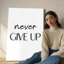 1pc Minimalist Inspirational Wall Art, Motivational Quote, Elegant And Beautiful Framed Wall Art, Wrapped Canvas Poster Vintage Prints, Yes - Minimalist, Typography, Minimalist, Modern Style, Birthday Party Decor, Decorative Wall Art For Living Room Bedroom Office, Hanging Hardware Included - Wrapped Framed Canvas, Vertical - 有框畫布 - 查看 5