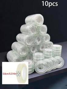10 Rolls Of High Quality Clear Adhesive Tape, Suitable For Gift Wrapping, Stationery, Office Supplies, DIY Crafts And Household Use, Compatible With Tape Dispensers - Multicolor - View 13