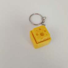 可爱奶酪钥匙扣，酥脆按钮按压式发泄玩具，减压礼物 - 彩色 - 查看 6