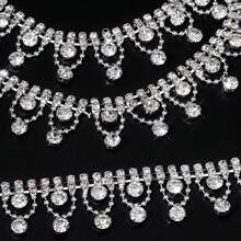 Ducrystal 90/Yard cristal brillo cinta de diamantes de imitación motivo de cristal cadena de diamantes de imitación ropa, ropa, zapatos, vestido FGJY - 20 mm transparente - Ver 7
