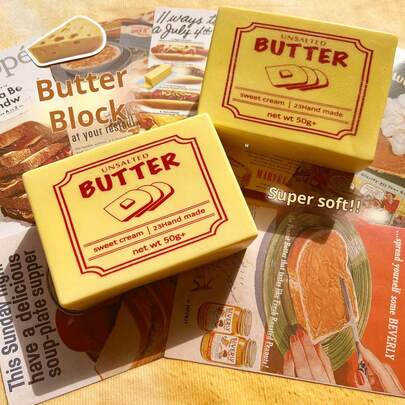 1pc Butter Squeeze Toy - Stress Relief Toy - Soft Squishy Toy - Fidget Toy - Stitch Toys - Travel Toys - Classroom Fidget Toys - Mini Bath Toys - Christmas Stationery Stress Ball, Birthday Gift, Perfect Gift, Toys, Games