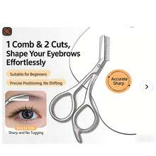 Stainless Steel Eyebrow Trimmer, Dual Function Eyebrow Scissors, Portable Beauty Scissors, Anti-Scratch Eyebrow Trimmer, Dual-Purpose Grooming And Trimming Beauty Tool, Eyebrow Trimmer - Upgraded Version - View 3