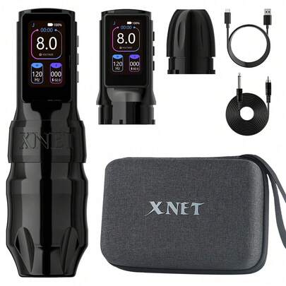1 Set de Máquina de Tatuaje Inalámbrica XNET Titan Max, 20 Tazas de Tinta, Motor Sin Escobillas, Pantalla Táctil Multifunción, Batería de 1-12V, Uso Profesional para Artistas de Tatuajes