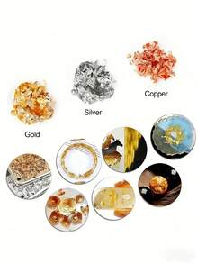 1 Box Gold-Plated Glass Shards, Asymmetrical Metal Bits, Short & Chunky Glitter Beads, 1.5-3mm, Suitable For Epoxy Resin Molds, DIY Nail Art, Vase Fillers, Jewelry Making And Craft Decorations - Multicolor - View 10