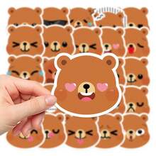 25 pegatinas lindas de emojis de osos para fundas de teléfono, portátiles, equipaje, diarios, ventanas y paredes - colores mezclados - Ver 4