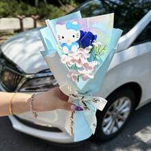 三丽鸥仿真花束，Hello Kitty玫瑰花束，Hello Kitty仿真玫瑰花，新年礼物，Hello Kitty玫瑰花束，纪念品，Hello Kitty情人节礼物，圣诞礼物，适合作为送给好朋友的生日礼物 - 彩色 - 查看 5