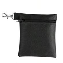Bolsa para pelotas de golf FINGER TEN con mosquetón de metal, bolsa de almacenamiento de pelotas de golf para guardar objetos de valor y accesorios de golf - Negro - Ver 1