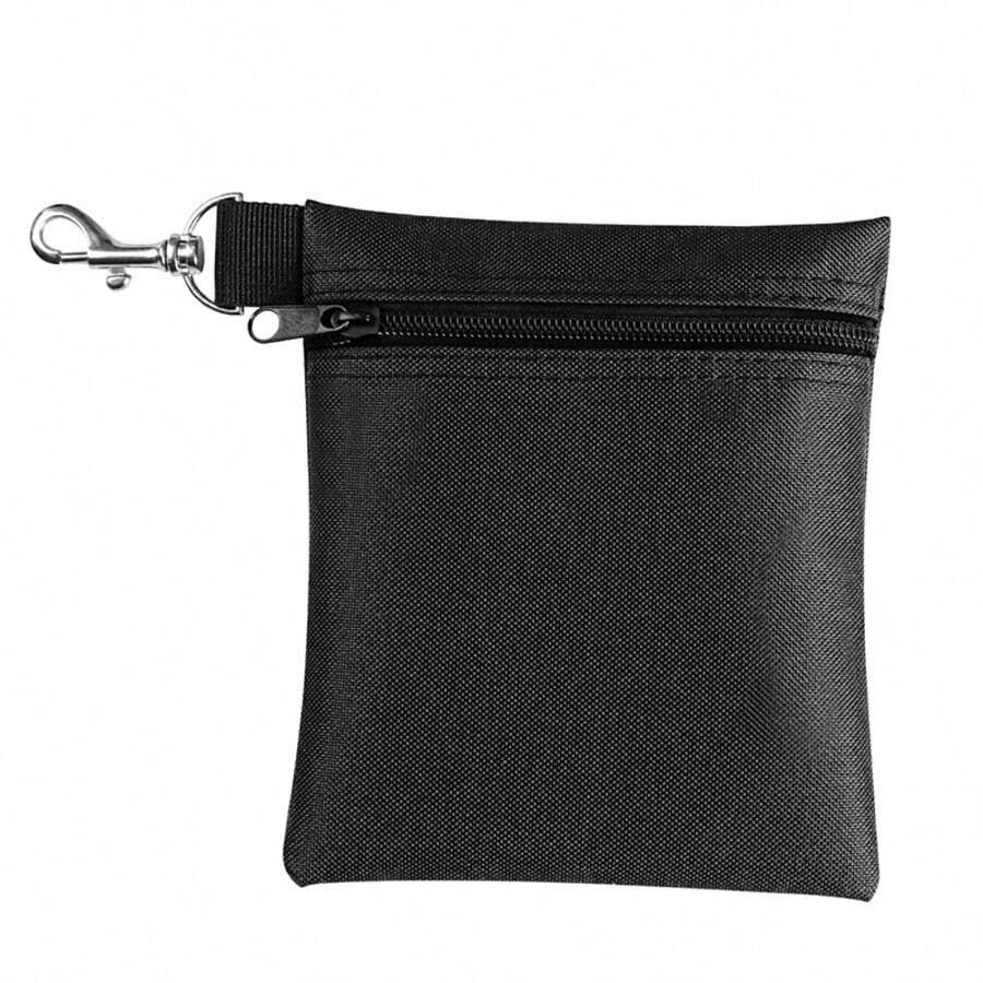 Bolsa para pelotas de golf FINGER TEN con mosquetón de metal, bolsa de almacenamiento de pelotas de golf para guardar objetos de valor y accesorios de golf - Negro - Ver 1
