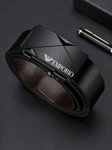 Thắt lưng nam cao cấp với khóa hợp kim khắc chữ, thắt lưng khóa tự động chất lượng cao, lựa chọn quà tặng lý tưởng cho gia đình và bạn bè trong dịp lễ. - Nhiều màu - Xem 6