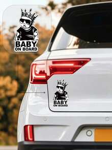1张乙烯基“车内有婴儿”贴纸，趣味儿童汽车窗贴，耐用防水，易于粘贴和移除 - 惡搞小孩 - 查看 4