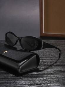 1 buc. Ochelari de soare ovali subțiri pentru bărbați, cu ramă solidă din policarbonat, stil streetwear, pentru naveta zilnică, activități în aer liber și utilizare în tot sezonul - Multicolor - Vizualizare 3