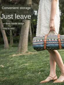 1pc Adjustable PU Leather Strap With Handle Design, Suitable For Picnic, Travel, Yoga Mat, Popular New Arrival - Multicolor - View 3