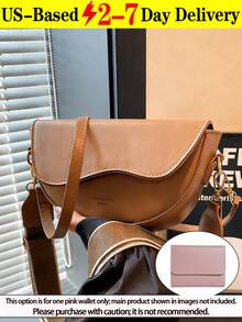 Classic Women's Retro Style Crossbody Bag, Fashionable And Versatile Solid Color Portable Adjustable Shoulder Strap Saddle Bag, Premium PU Leather Saddle Bag - Minimalist Semi-Circle Crossbody Bag,Vintage Saddle Bag - 3-Way Crossbody/Shoulder/Underarm Bag For Women,Y2K Retro Saddle Bag,Minimalist Small PU Leather Bag,Casual And Simple Wide Strap Shoulder Bag Suitable For Commuting To Work, Going Out Shopping And Dating. , Old Money, Travel, And Outings,For All Occasions, Dating,Gift For Girlfriend, Valentine's Day Gift,[US Local Warehouse] - 彩色 - 查看 11